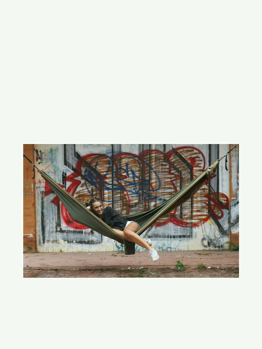 Ticket To The Moon Parachute King Size Hammock Army Green - Brown 320x230cm