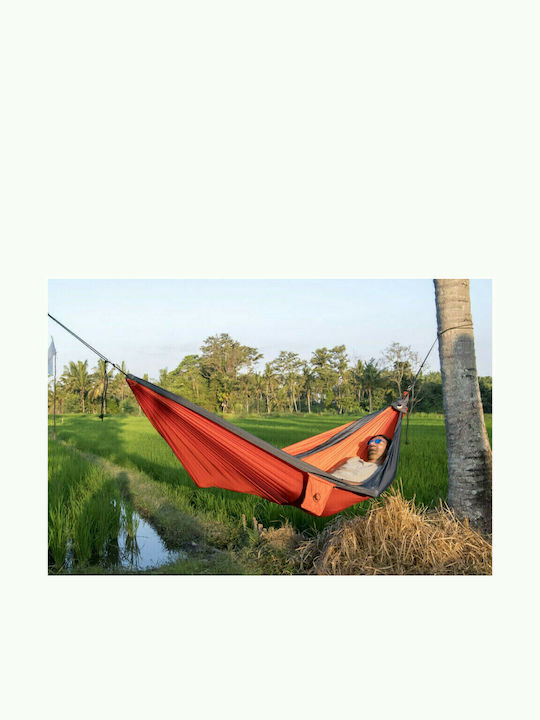 Ticket To The Moon Compact Parachute Double Hammock Orange / Dark Grey 320x200cm
