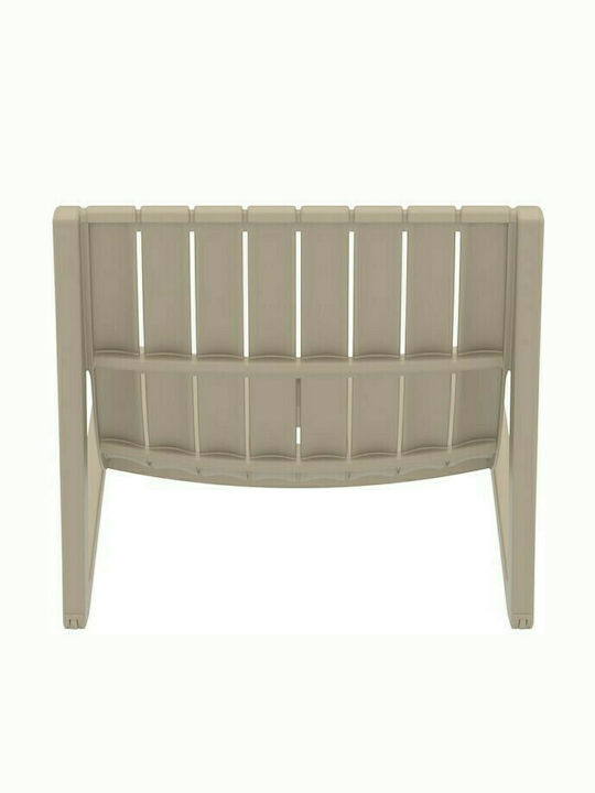 Liegestuhl Kunststoff Schlank Taupe 180x70x72cm.