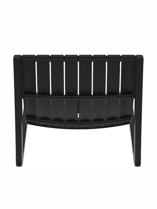 Șezlong Plastic Slim Negru 180x70x72 cm