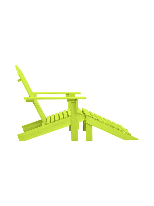 Ξαπλώστρα Ξύλινη Adirondack Πράσινη 147.5x70x88.5εκ.