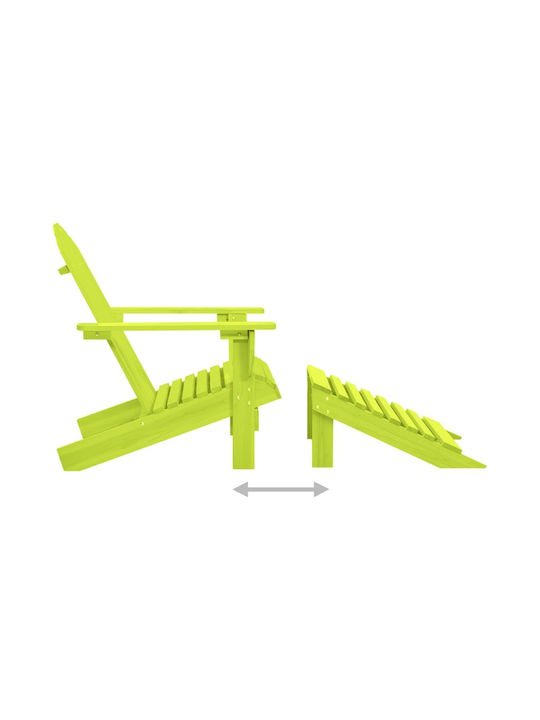 Ξαπλώστρα Ξύλινη Adirondack Πράσινη 147.5x70x88.5εκ.