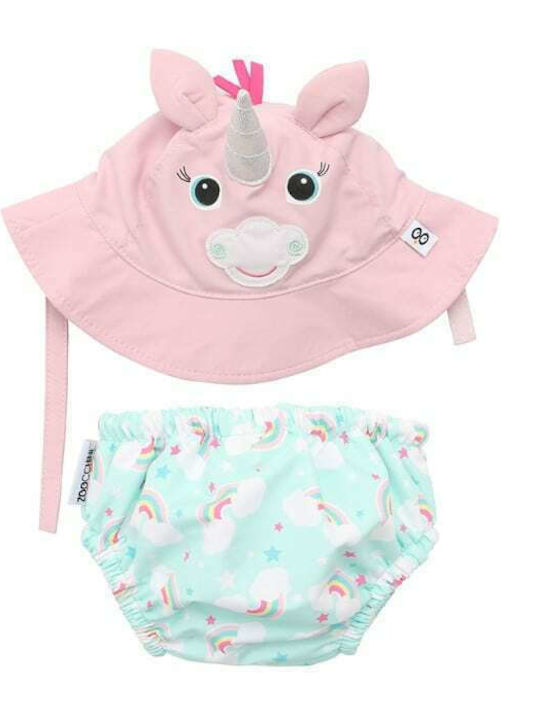 Zoocchini Kids Swimwear Swim Briefs with Hat Multicolour