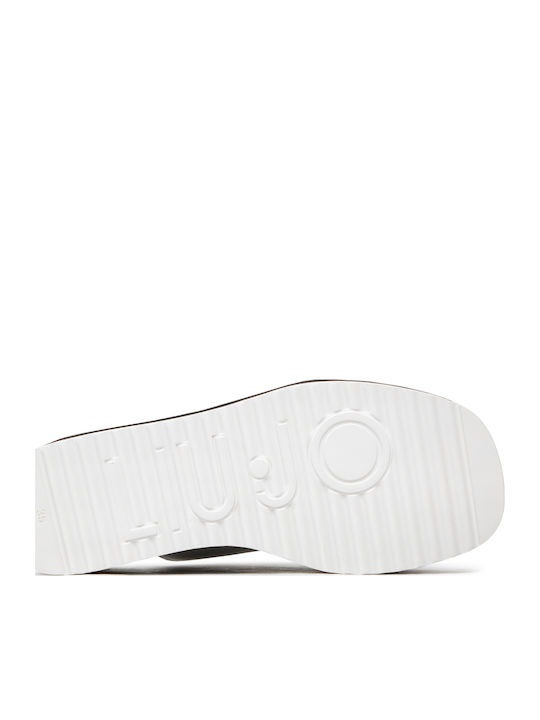 Aba 08 Leather Women's Flat Sandals Flatforms in White Color