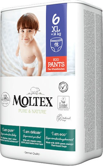 Moltex Diaper Pants Pure + Nature Maxi Pants No. 6 for 14+ kgkg 18pcs