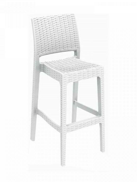 Bar Stool Rattan Jamaica White 40x51x108cm