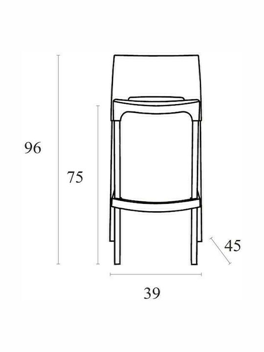 Stool for Bar Outdoor Gio Light Green 39x45x75cm