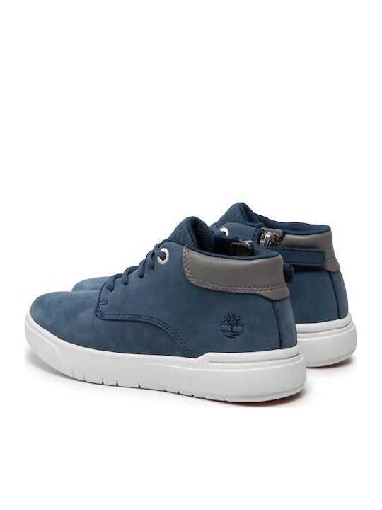 Seneca Bay Leather Kids Boots with Laces Blue