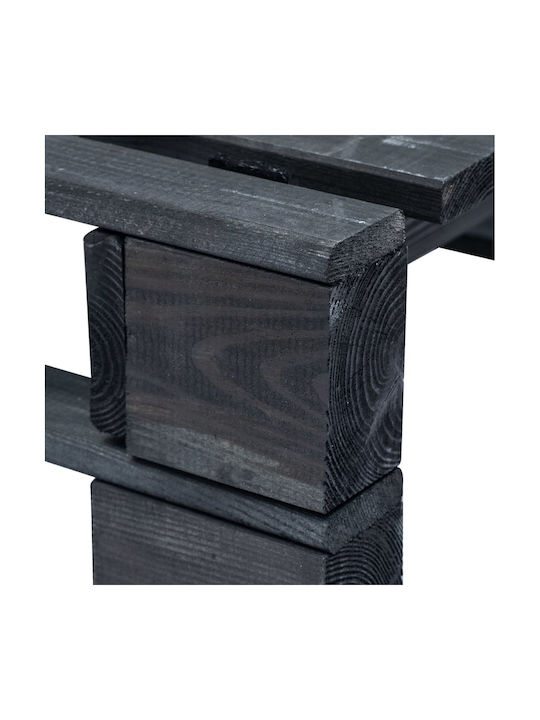 Hölzernes Außenbereich-Hocker Würfel mit Kissen Schwarz / Blau 60x60x25cm