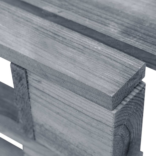 Wooden Cube Outdoor Stool with Cushion Grey / Blue 60x60x25cm
