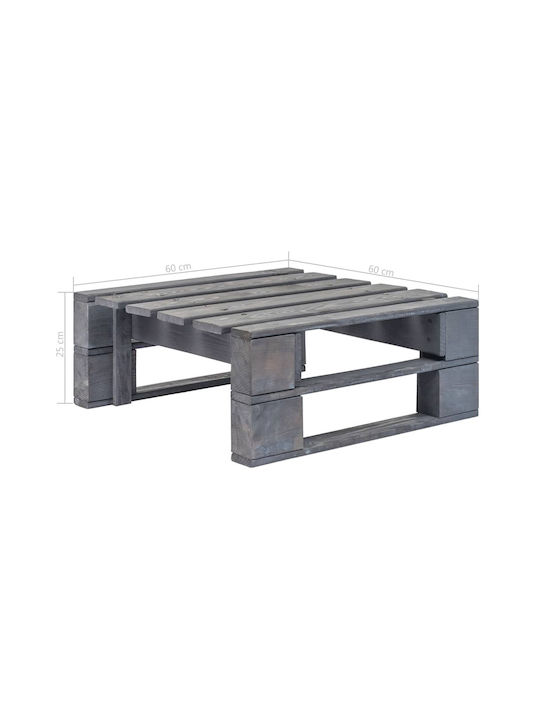 Hölzernes Außenbereich-Hocker Würfel mit Kissen Grau / Blau 60x60x25cm