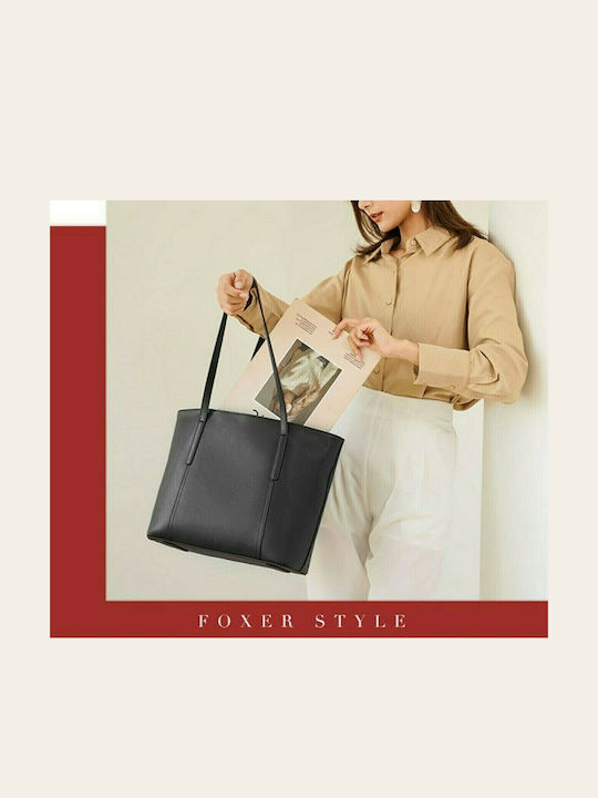 De piele Geantă de damă Shopper De umăr Neagră
