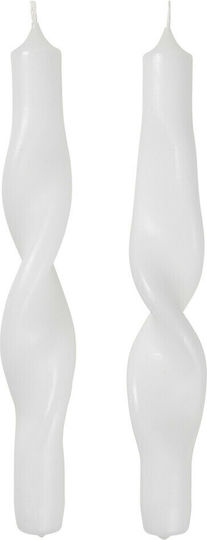 Broste Copenhagen Twist Kerzen Kegel Weiß 2 Stück