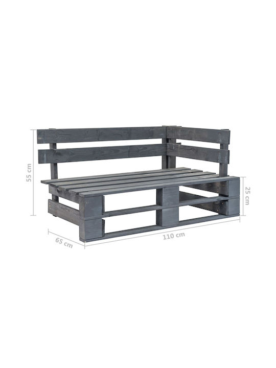 Ecksofa Outdoor from Pallets with Pillows Braun 110x65x55cm