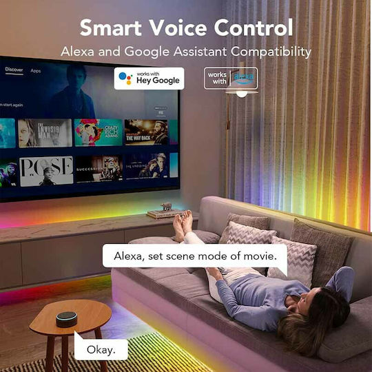 Govee Smart LED Strip Wi-Fi 24V RGBW Light 5m with Power Supply
