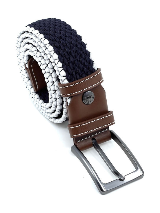 Elastic Men's Belt Knitted Navy Blue