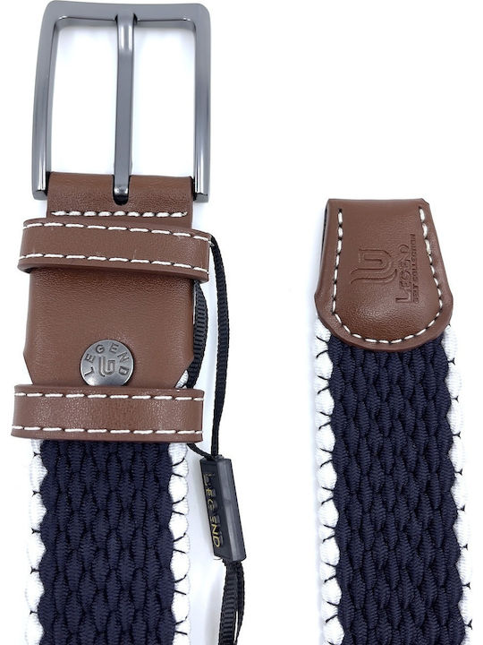 Elastic Men's Belt Knitted Navy Blue