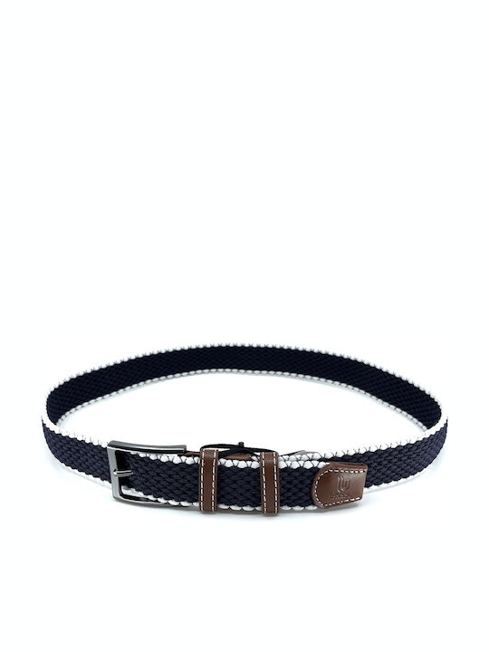 Elastic Men's Belt Knitted Navy Blue