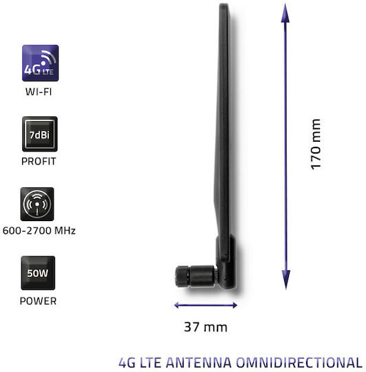 Qoltec 57018 Εσωτερική Κεραία 4G Πανκατευθυντική 7dBi με σύνδεση SMA