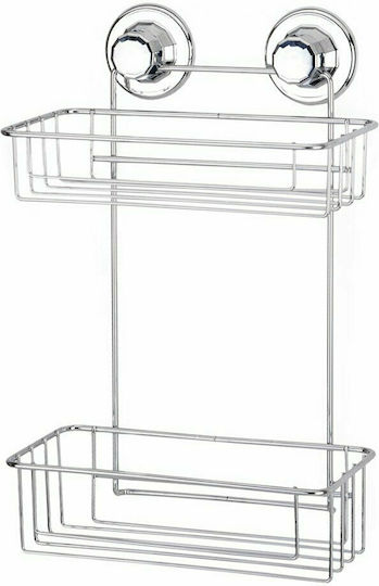 Tekno-Tel 455.DM256 Стенен Рафт за баня Inox с 2 рафта 25x18x35см Сребриста Tekno-Tel 455.DM256 Стенен Рафт за баня Inox с 2 рафта 25x18x35см Сребриста