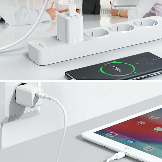 Joyroom Φορτιστής Χωρίς Καλώδιο με Θύρα USB-C 25W Power Delivery Λευκός (L-P251)