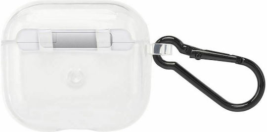 Case-Mate Tough Θήκη Σιλικόνης με Γάντζο σε Διάφανο χρώμα για Apple AirPods 3