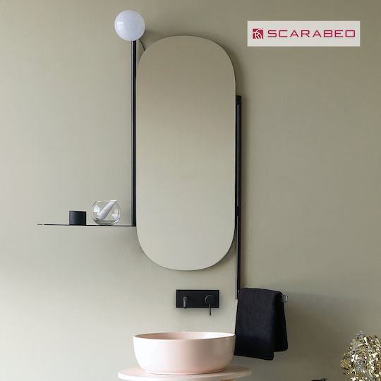 Scarabeo 2704-NROP 2704-NROP Καθρέπτης από Μέταλλο με Ράφι & Υποδοχή Λαμπτήρα 40x90cm Μαύρος Scarabeo 2704-NROP 2704-NROP Καθρέπτης από Μέταλλο με Ράφι & Υποδοχή Λαμπτήρα 40x90cm Μαύρος