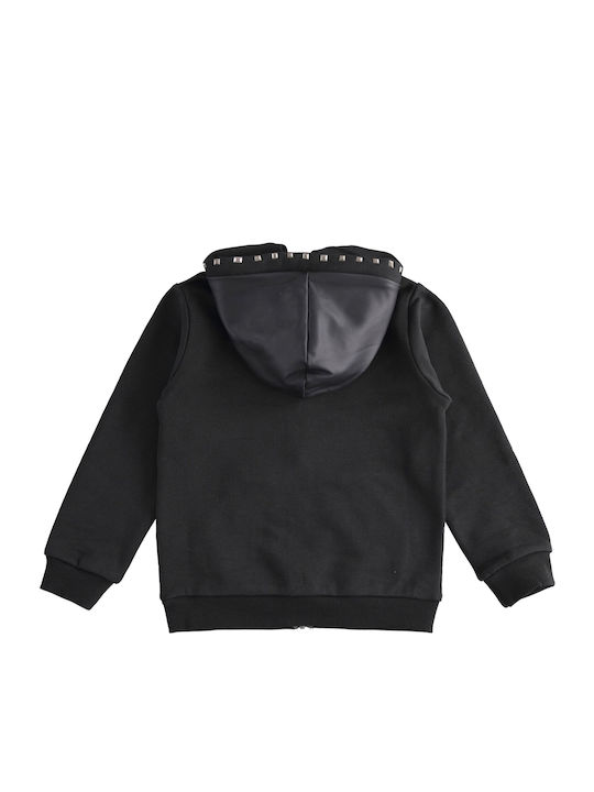 iDO Kids Cardigan Sweatshirts Hooded Black