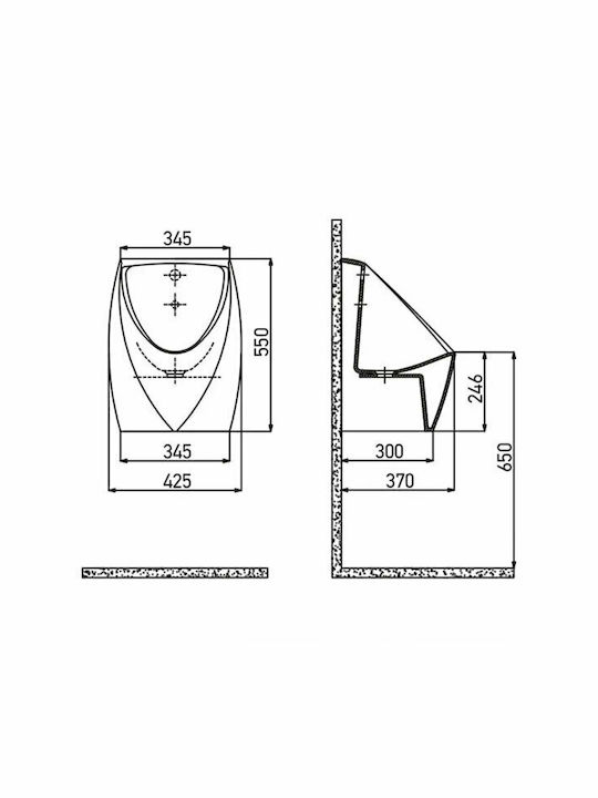 Creavit TP645 Urinal Weiß mit Fotowiderstand