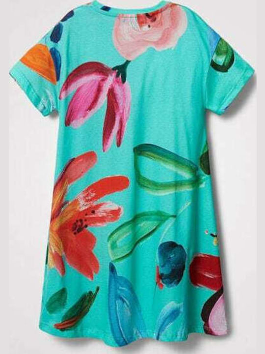 I Love Me Rochie pentru Copii Mâneca scurta Turcoaz