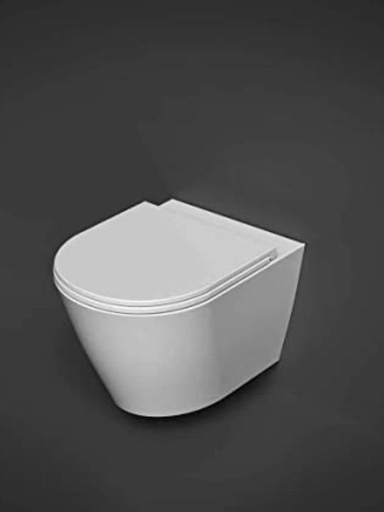 Rak Ceramics Resort Λεκάνη Κρεμαστή Rimless με Κάλυμμα Soft Close Λευκή