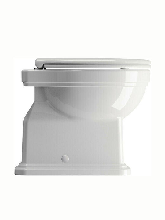 GSI Classic Medium Level Toaletă de podea cu sistem de descărcare cu Capac Închidere lentă Albă