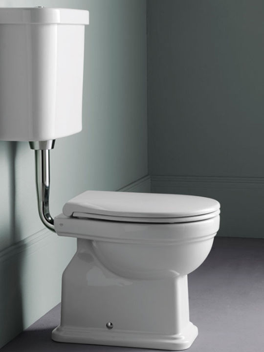 GSI Classic Medium Level Toaletă de podea cu sistem de descărcare cu Capac Închidere lentă Albă