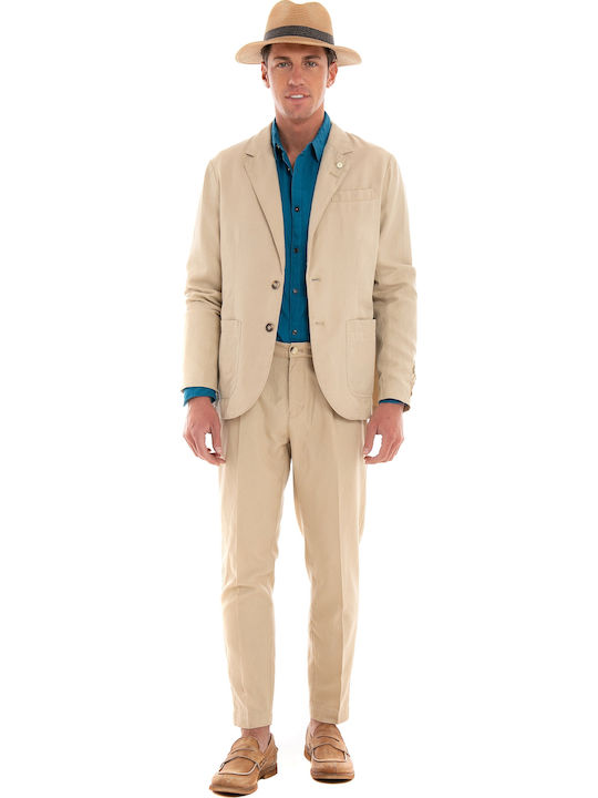 Scotch & Soda Men's Summer Suit Jacket Regular Fit Beige