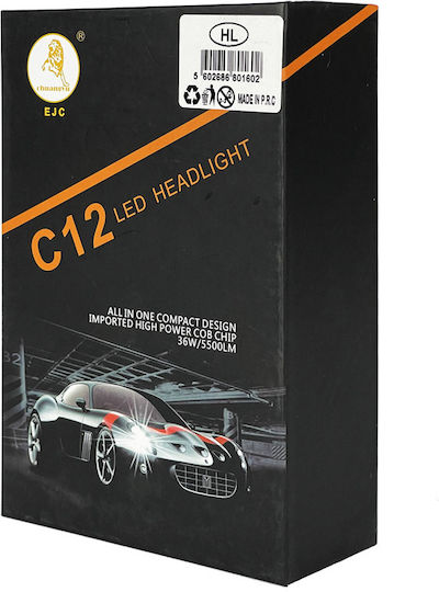 Carner Λάμπες Αυτοκινήτου H7 C12 5500lm LED 6000K Ψυχρό Λευκό 12-24V 36W 2τμχ