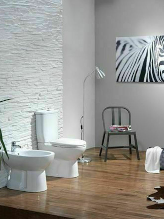 Creavit Pitta Stehende Toilette Unterer Siphon mit Spülung mit Deckel Duroplast Weiße