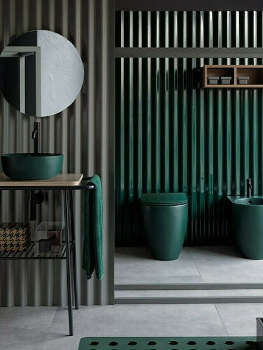 Scarabeo Moon Clean Flush Wandhängende Toilette Randlos mit Schlank Deckel Sanftes Schließen Moschus