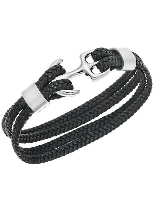 Senza Bracelet with design Anchor made of Leather SSD4225