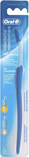 Oral-B Interdental Brush System Handle with Interdental Brush Refills Mixed Blue 1pcs