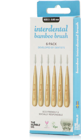 The Humble Co. Bamboo Periuțe Interdentare 0.6mm Albastru 6buc
