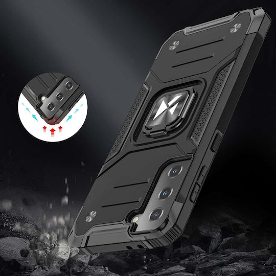 Wozinsky Ring Armor Back Cover Plastic Black (Galaxy S22+)