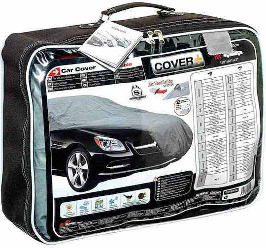 Car+ Covers for Car with Carrying Bag 430x160x120cm Waterproof Medium for Coupe Secured with Straps