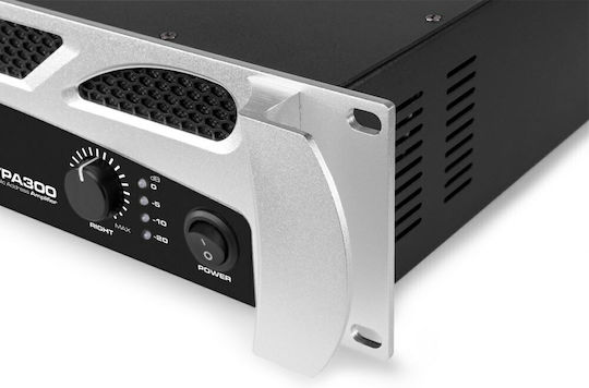Vonyx VPA300 Leistungsverstärker PA-Verstärker 2 Kanäle 150W/4Ω 100W/8Ω und USB/Bluetooth-Anschlüssen in Schwarz Farbe