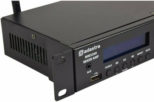 Adastra MM3260 Integrated Commercial Amplifier 60W/100V Equipped with USB/FM/Bluetooth Black
