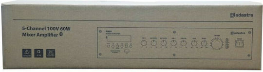 Adastra RM60 Integrated Commercial Amplifier 60W/100V Equipped with USB/FM/Bluetooth Black
