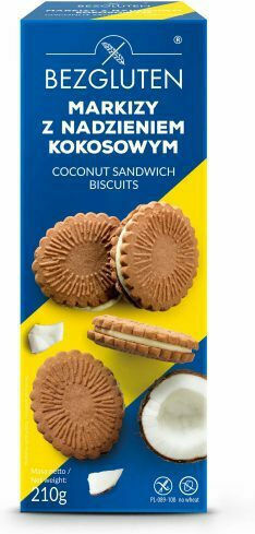 Bezgluten Μπισκότα με Γέμιση Καρύδα 210gr