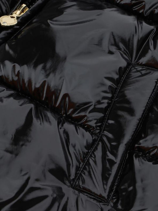Kids' Quilted Jacket Short with Hood Black