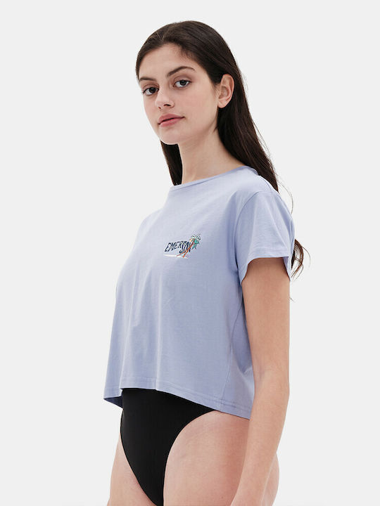 Γυναικείο Crop T-shirt Λιλά