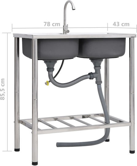 vidaXL Λάντζα Offen Doppelter 151212 43xH78cm