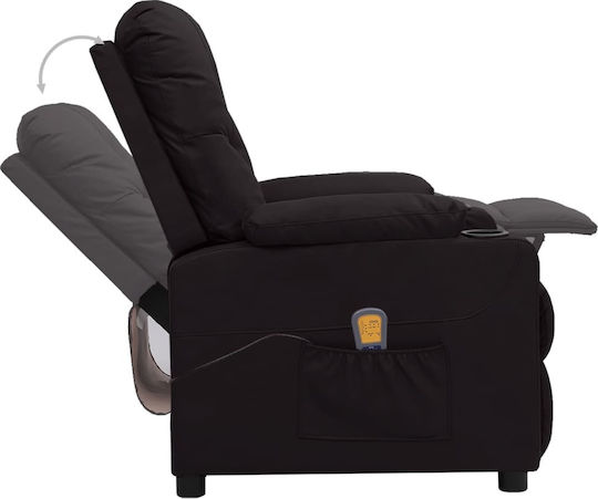 Relaxsessel Friseurwaschbecken mit Fußhocker aus Kunstleder Schwarz 78.5x93x96.5cm